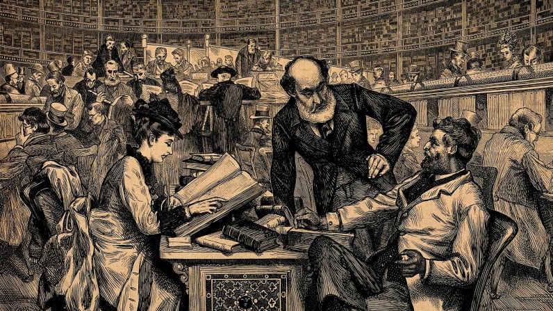Dibujo-del-siglo-XIX-de-la-sala-de-lectura-del-British-Museum-un-lugar-donde-Marx-paso-muchos-de