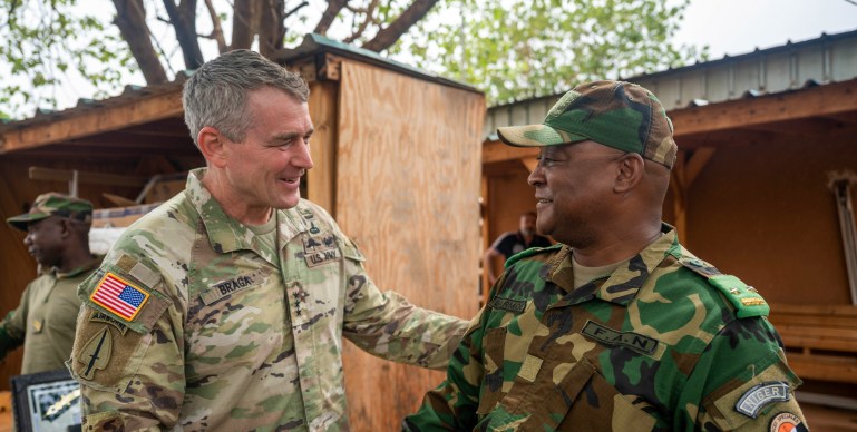 Lt. Gen. Braga visits Air Base 101, Niger.
