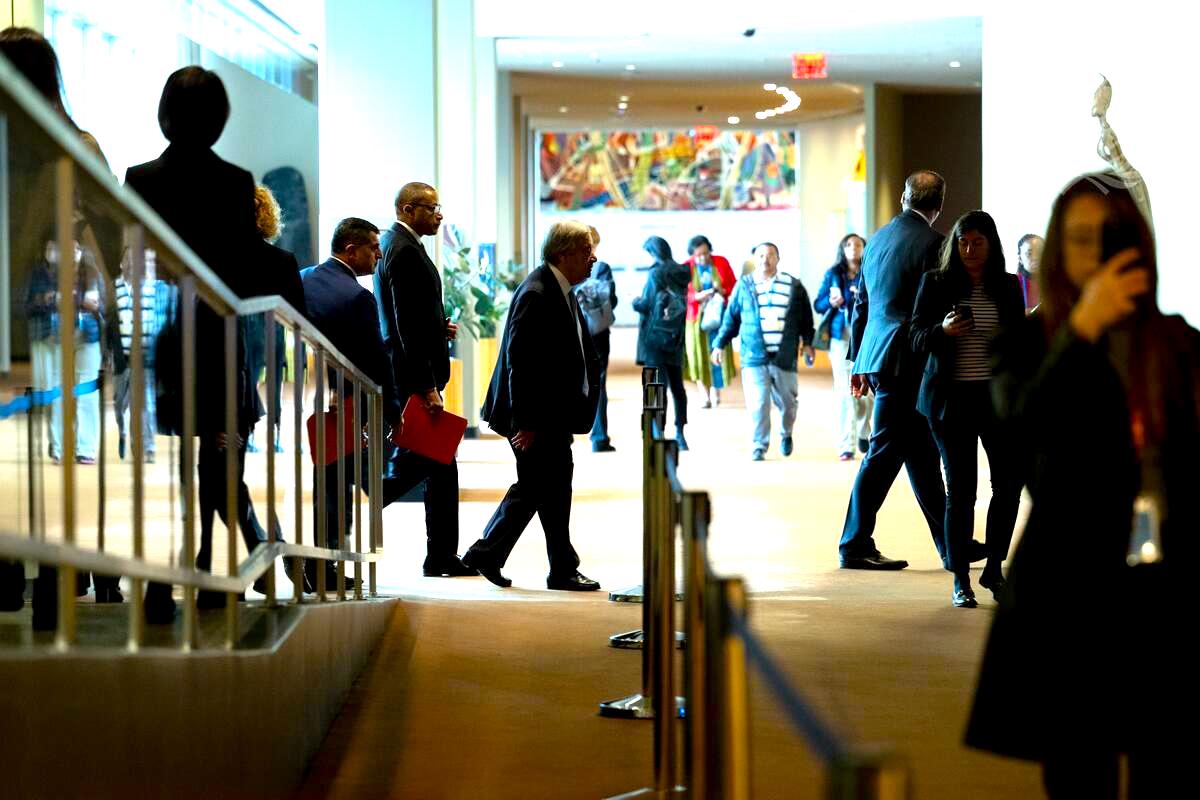 Scene at UN Headquarters ahead of Security Council meeting on Peacebuilding and Sustaining Peace
